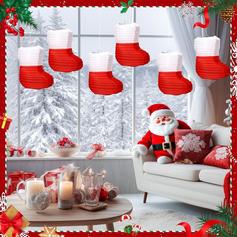 Christmas Stocking Hanging - 크리스마스 장식용 종이 랜턴 1개, 크리스마스