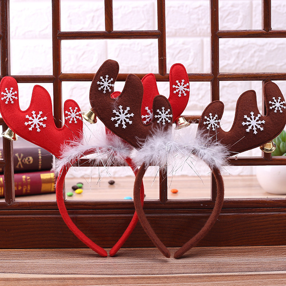 Reindeer Antlers Headband - 2Pcs 순록 뿔 머리띠 카키 크리스마스