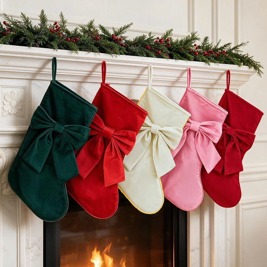 크리스마스 양말 1개, 리본 선물 가방, 크리스마스 벽 - Christmas Stocking Hanging 리뷰 및 가격