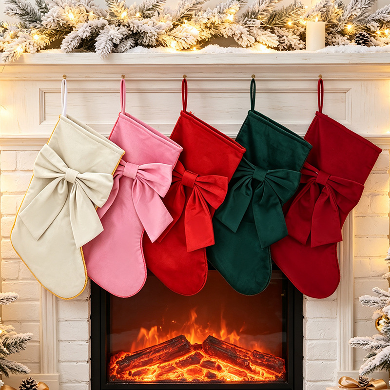 크리스마스 양말 1개, 리본 선물 가방, 크리스마스 벽 - Christmas Stocking Hanging 리뷰 및 가격