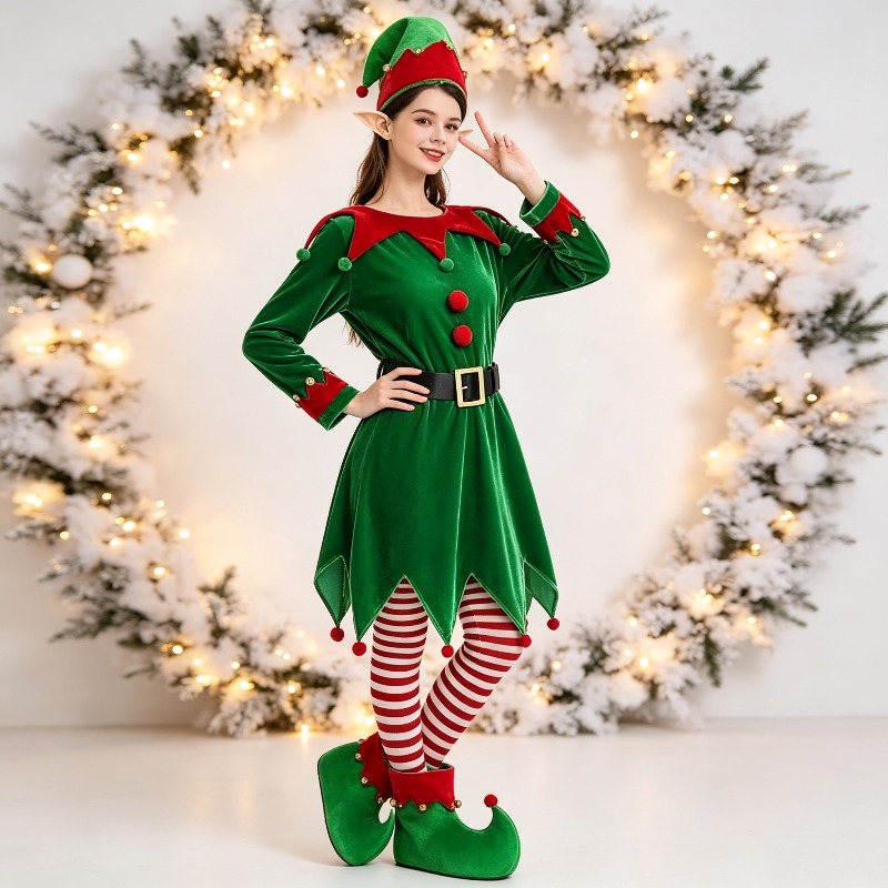 크리스마스 그린 엘프 코스프레 드레스 의상 테마 파티  - Elf Costume Christmas 리뷰 및 가격