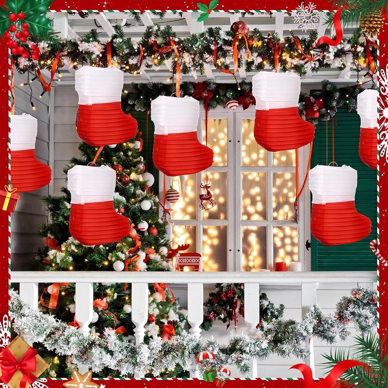 크리스마스 장식용 종이 랜턴 1개, 크리스마스 장식용  - Christmas Stocking Hanging 리뷰 및 가격
