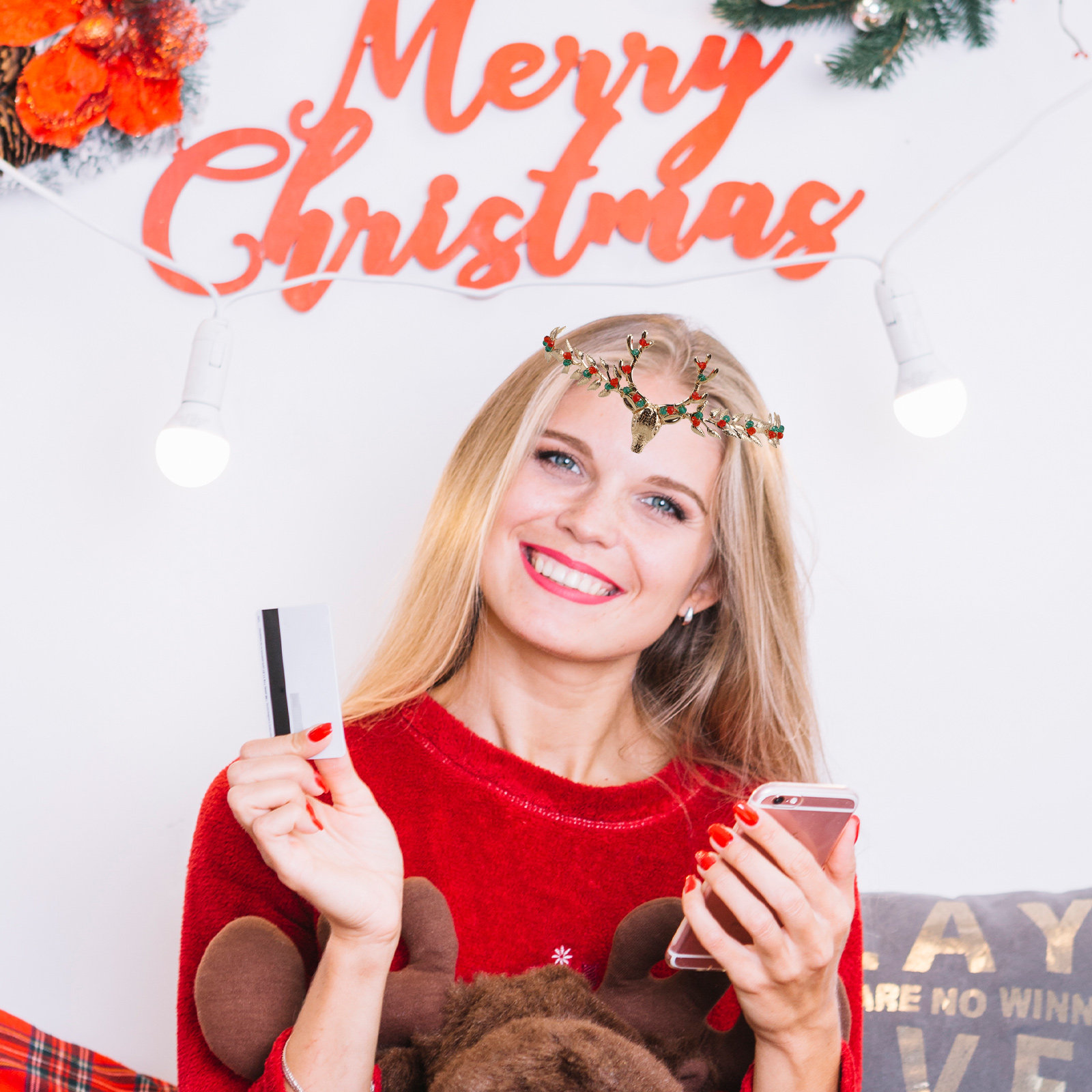 크리스마스 순록 머리띠 우아한 사슴뿔 휴일 파티 액세서 - Reindeer Antlers Headband 리뷰 및 가격