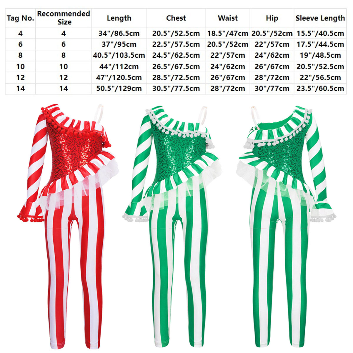 키즈 소녀 크리스마스 발레 댄스 점프 슈트 캔디 케인  - Elf Costume Christmas 리뷰 및 가격