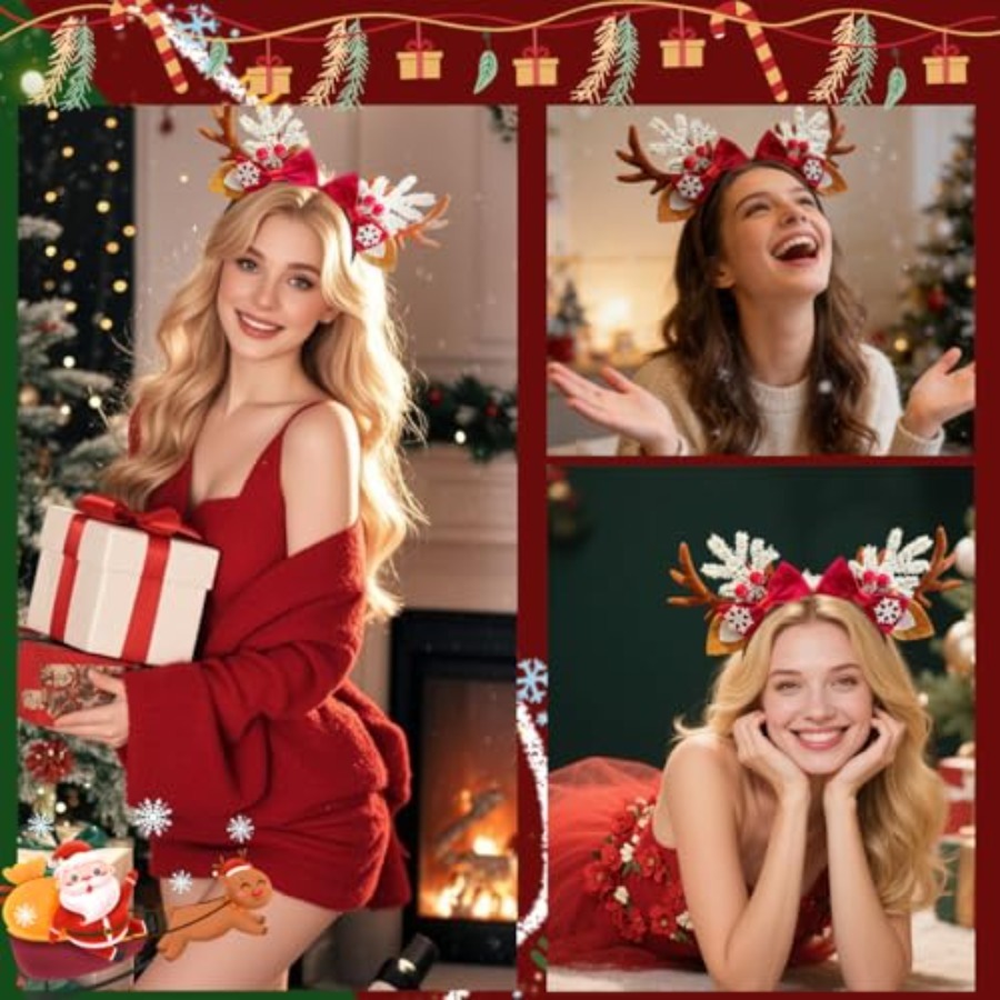 여성용 귀여운 크리스마스 헤어밴드, 순록 뿔 모양 헤어 - Reindeer Antlers Headband 리뷰 및 가격