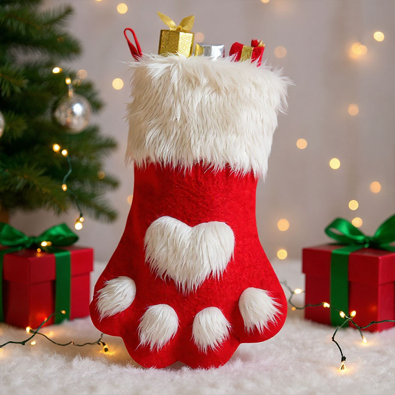 1-10개 크리스마스 애완동물 발바닥 모양 장식품 빨간 - Christmas Stocking Hanging 리뷰 및 가격